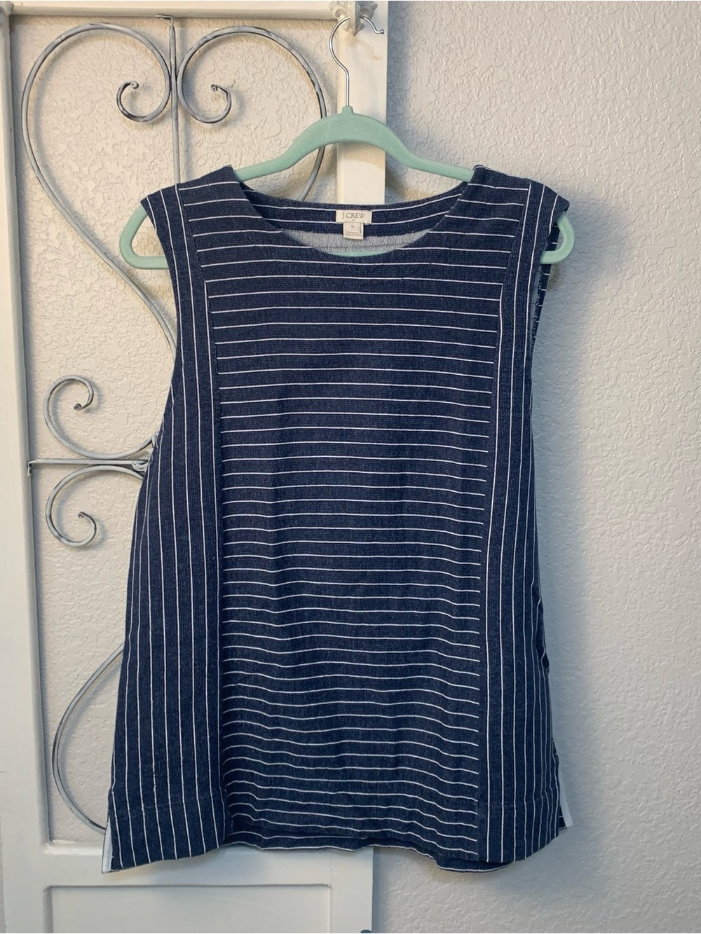 J. Crew Navy and White Striped Sleeveless Top